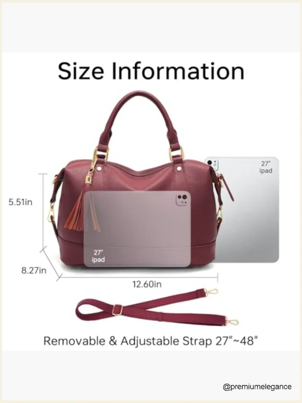 Vegan Leather Tote Bag Top Handle Hobo Satchel Crossbody Purse